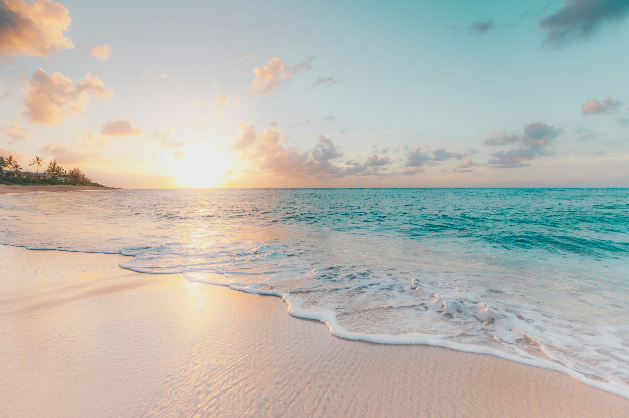 Cinematic Caribbean cove with turquoise water